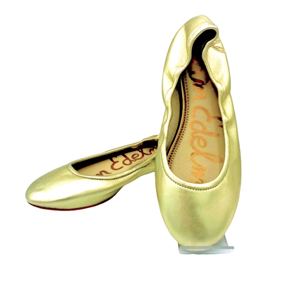 NWOB SAM EDELMAN GOLD BALLET FLATS